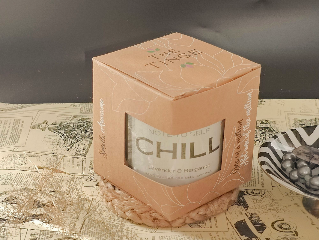 Lavender And Bergamot Scented Soy Wax Candle - Handpoured 