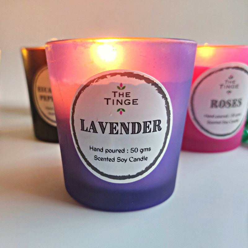 Natural Soy Wax Lavender Scented Shot Glass Candle 